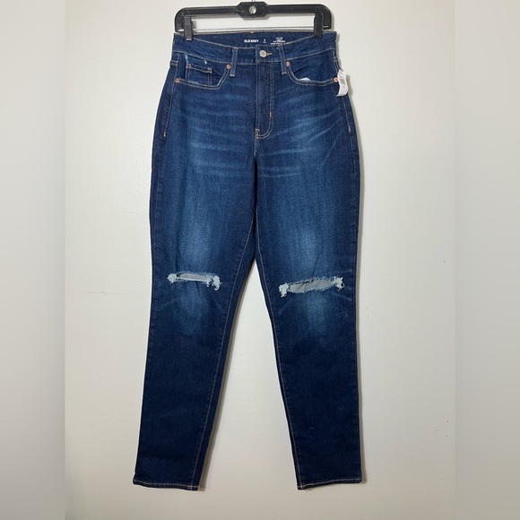 NEW! Old Navy‎ High Rise Curvy O.G Straight Jeans Sz 6T Dark Wash Casual Comfort - Picture 1 of 8